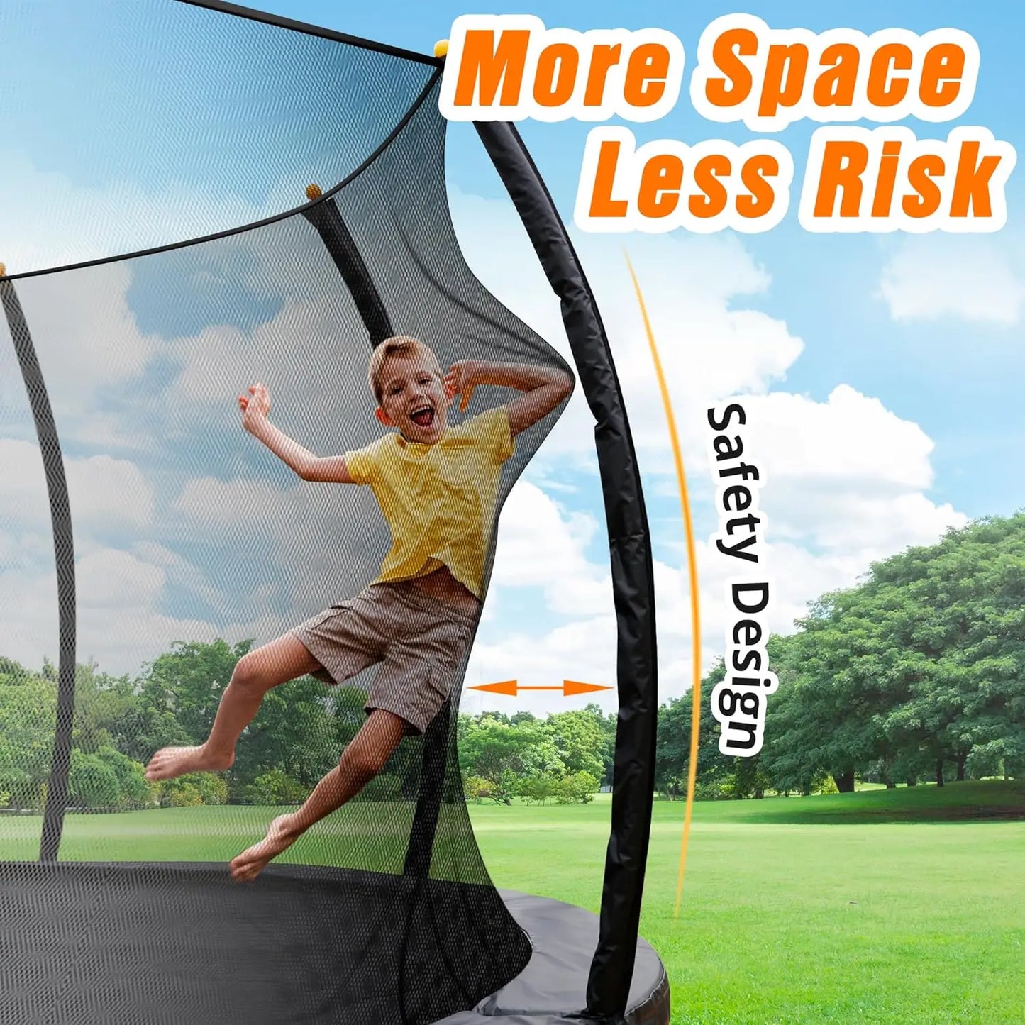 12FT Pumpkin Trampoline with Basketball Hoop Enclosure Net and Ladder for Outdoor Recreation