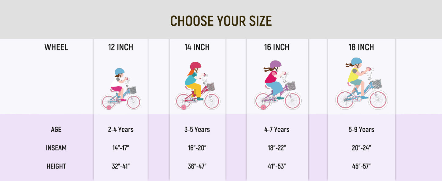 Joystar Angel Kids Bike With Training Wheels And Basket