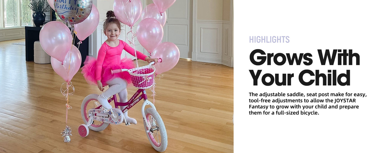 Joystar Angel Kids Bike With Training Wheels And Basket