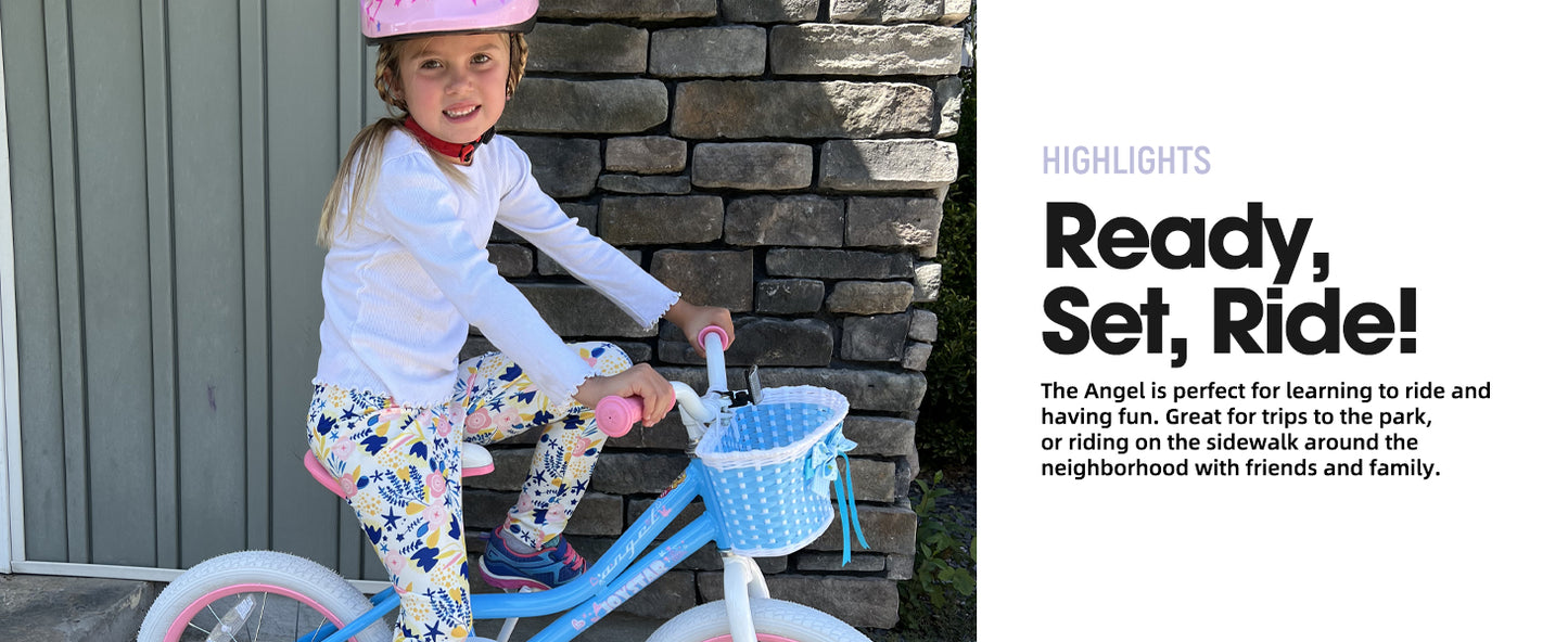 Joystar Angel Kids Bike With Training Wheels And Basket