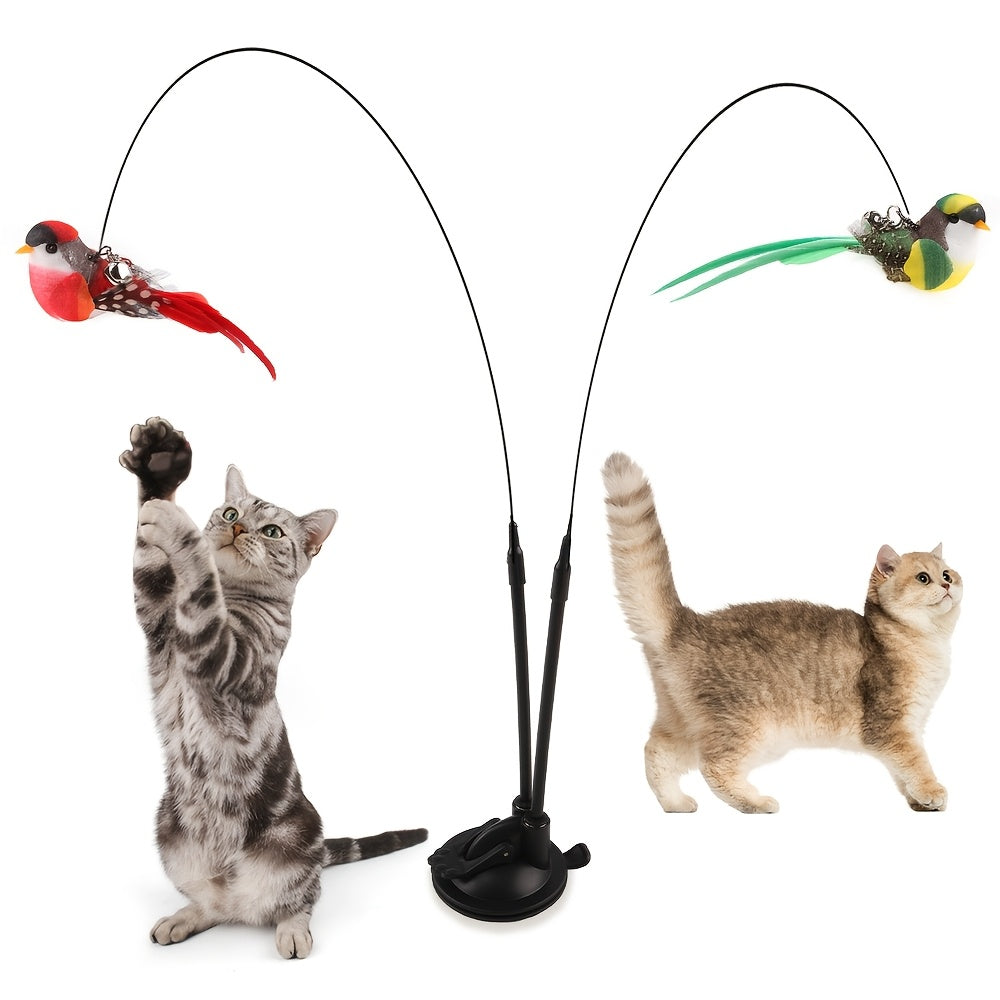 Interactive Cat Teasing Stick With Double Rod