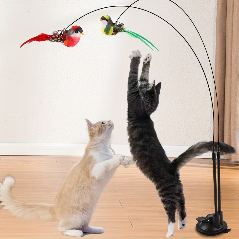 Interactive Cat Teasing Stick With Double Rod