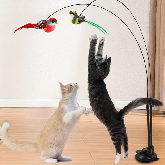 Interactive Cat Teasing Stick With Double Rod