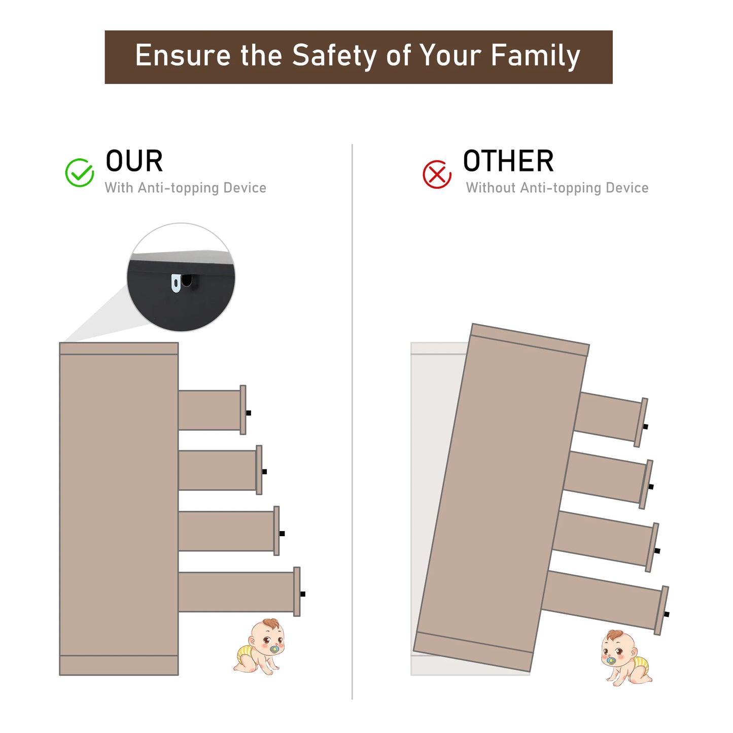 7 Drawer Dresser for Bedroom 55 Inch Modern Dresser with High Gloss Drawers Large Wood Chest of Drawers White and Black