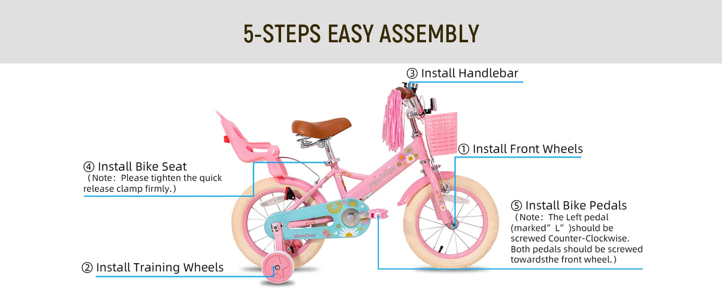 Joystar Little Daisy Kids Bike for Girls Ages 2to7yrs