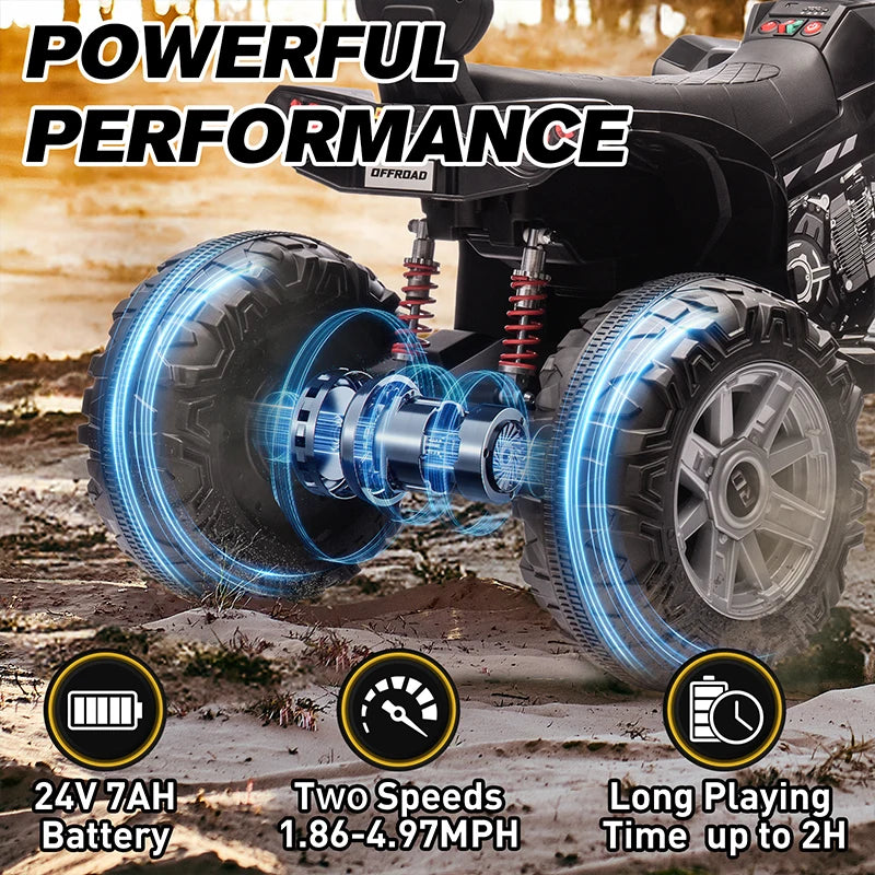 24V Kids Electric Vehicle 4 Wheeler Ride On Toy Car For Toddlers