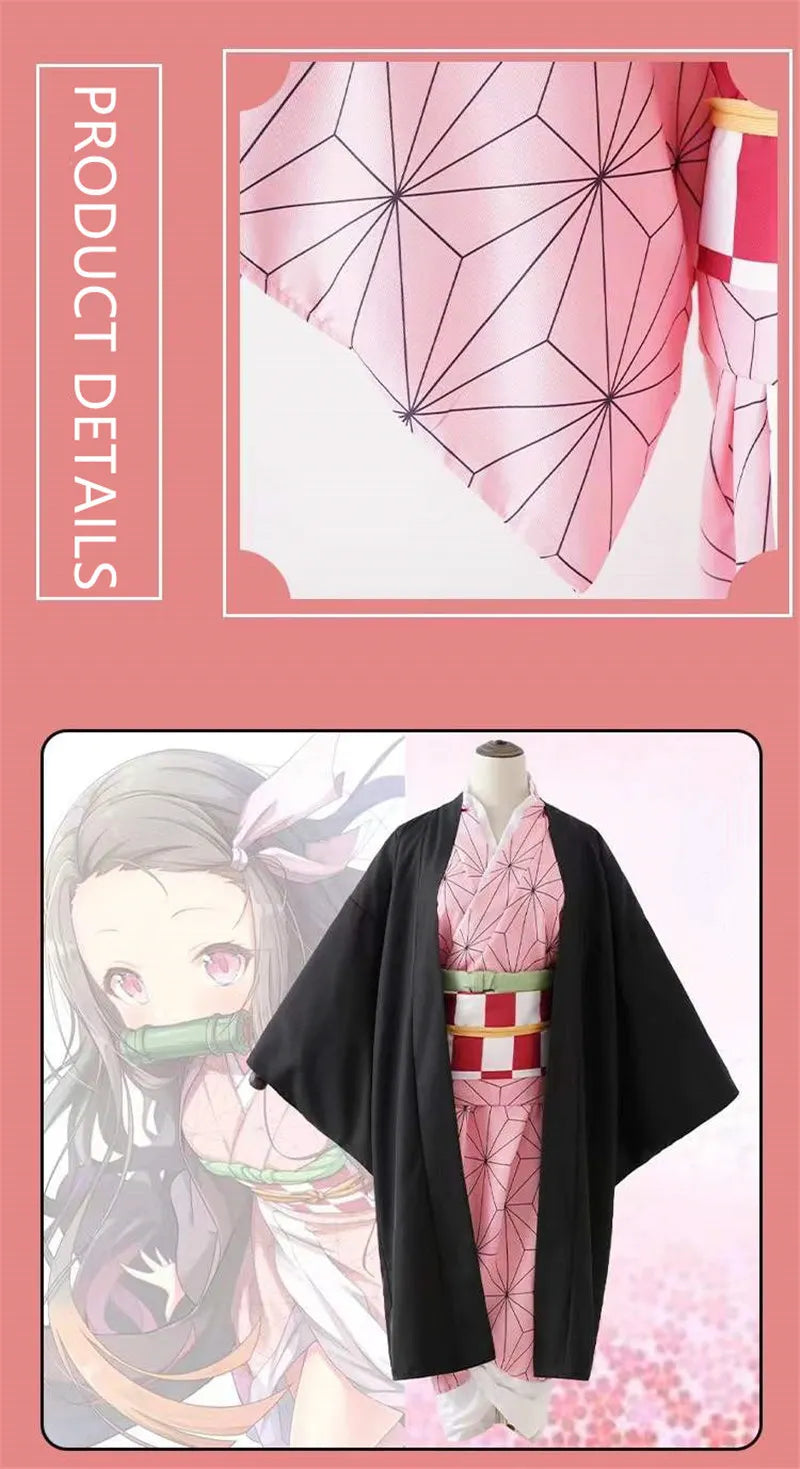 HMCNCN Demon Slayer Shinobu Cosplay Wig Costume Outfit