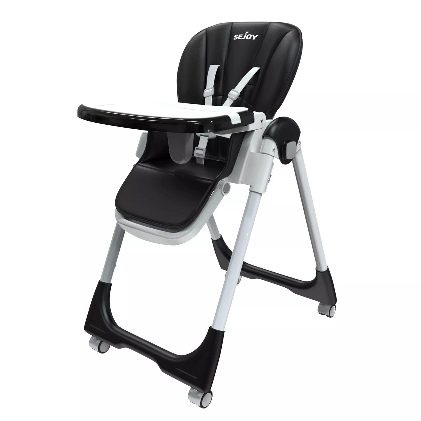 Sejoy Baby High Chair Infants Folding Convertible Removable Tray Adjustable Seat