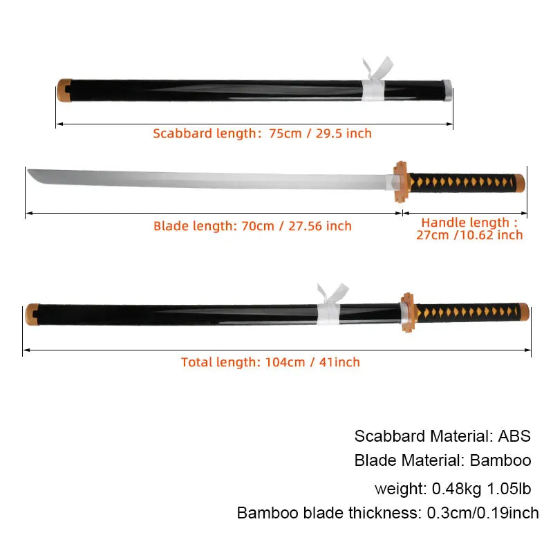 Japanese Anime Katana Swords Collectible Not Sharp Belt