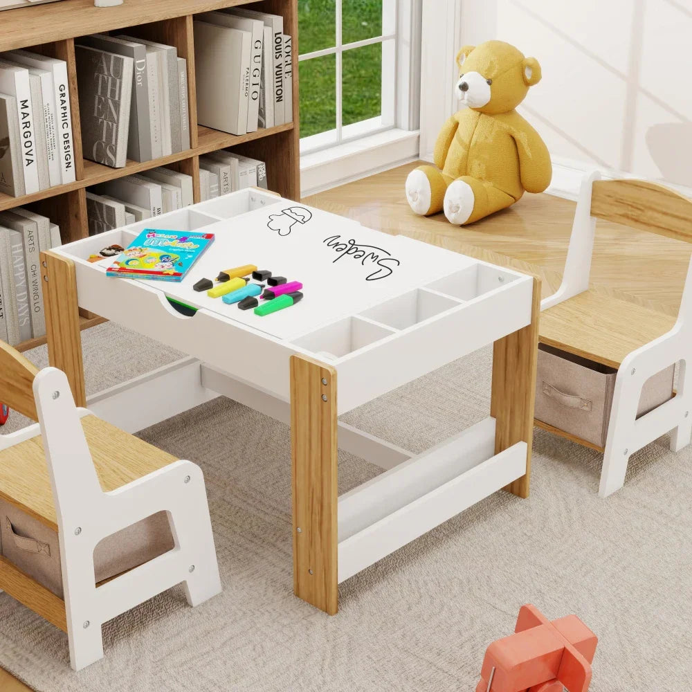 Hign-concerned Kids 2 In 1 Educational Table Chairs Set