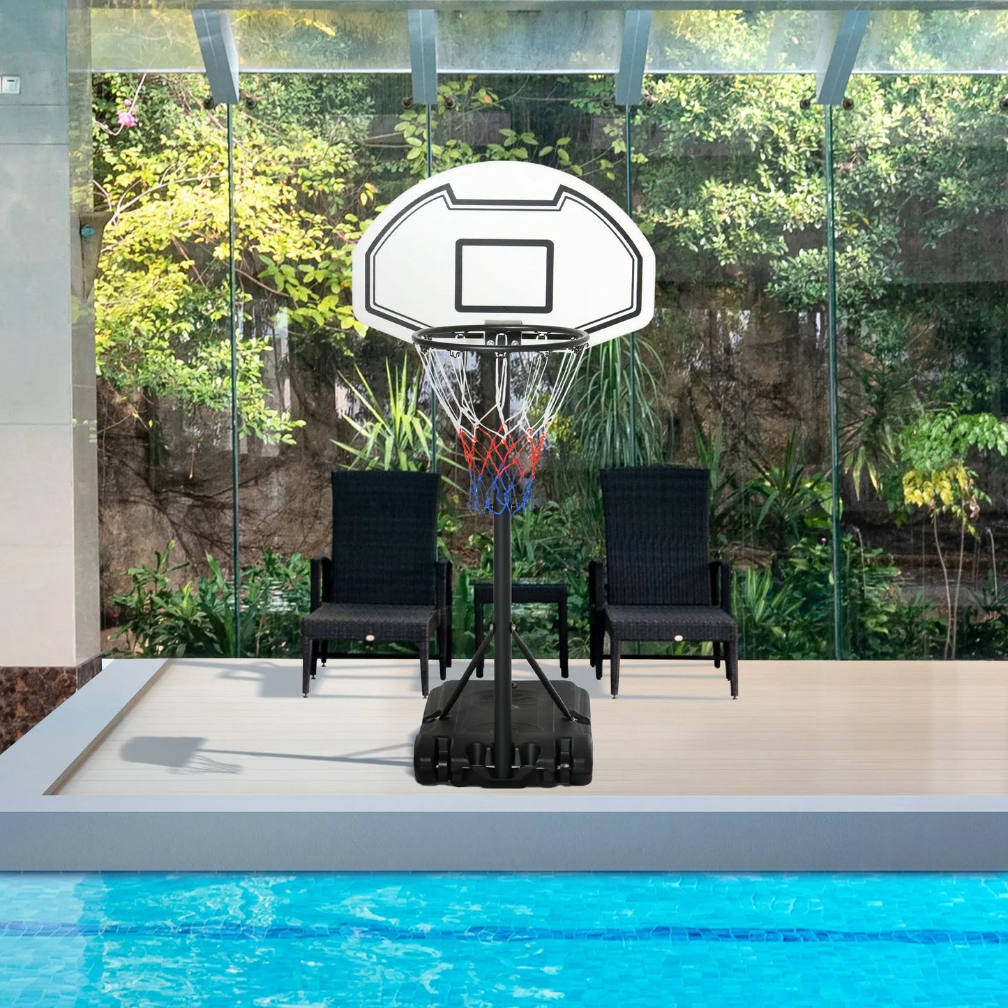 Hign-concerned Outdoor Adjustable Basketball Hoop System WeatherResistant Telescoping Pole