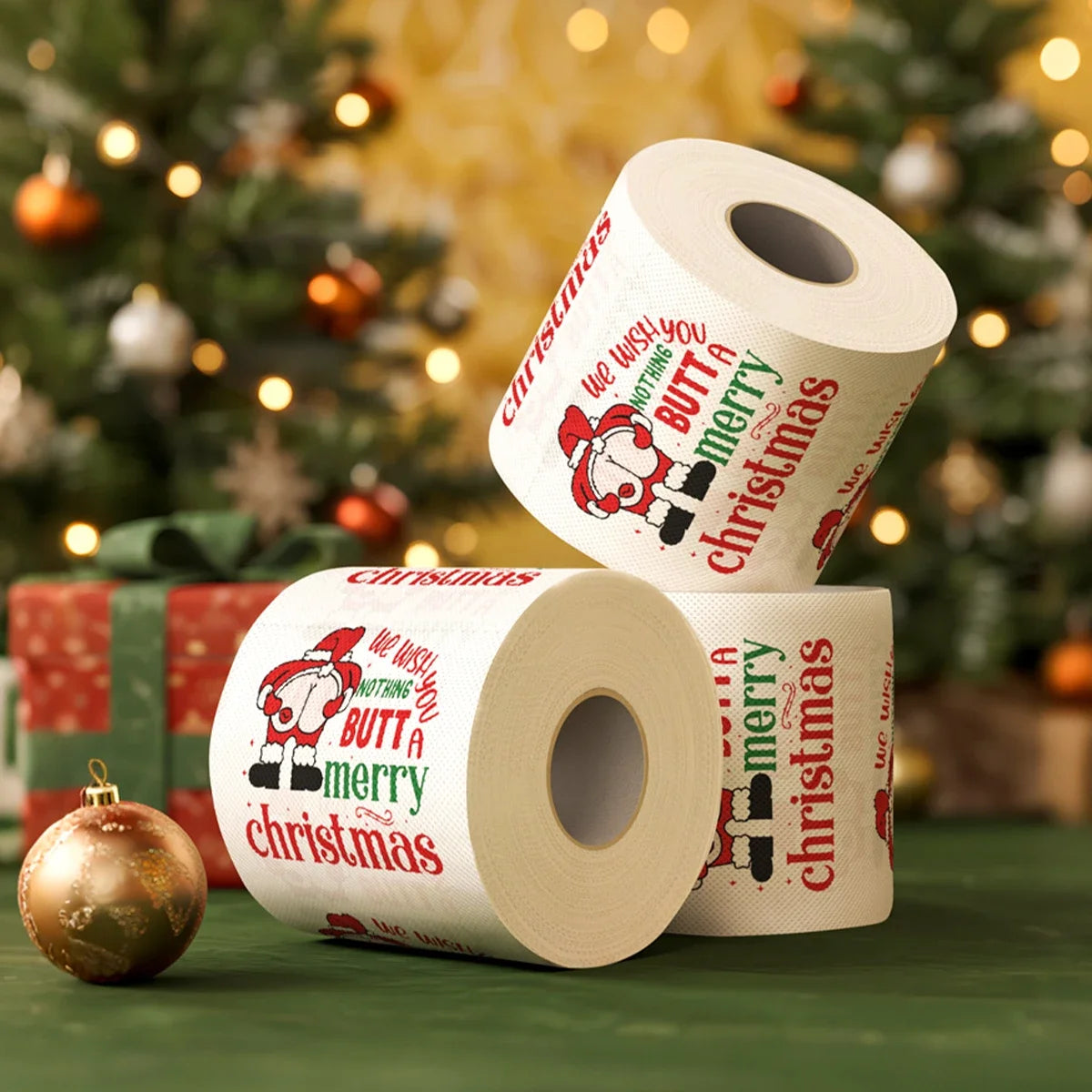 Christmas Toilet Paper Roll Xmas Decor Napkin Kit Set