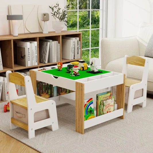 Hign-concerned Kids 2 In 1 Educational Table Chairs Set