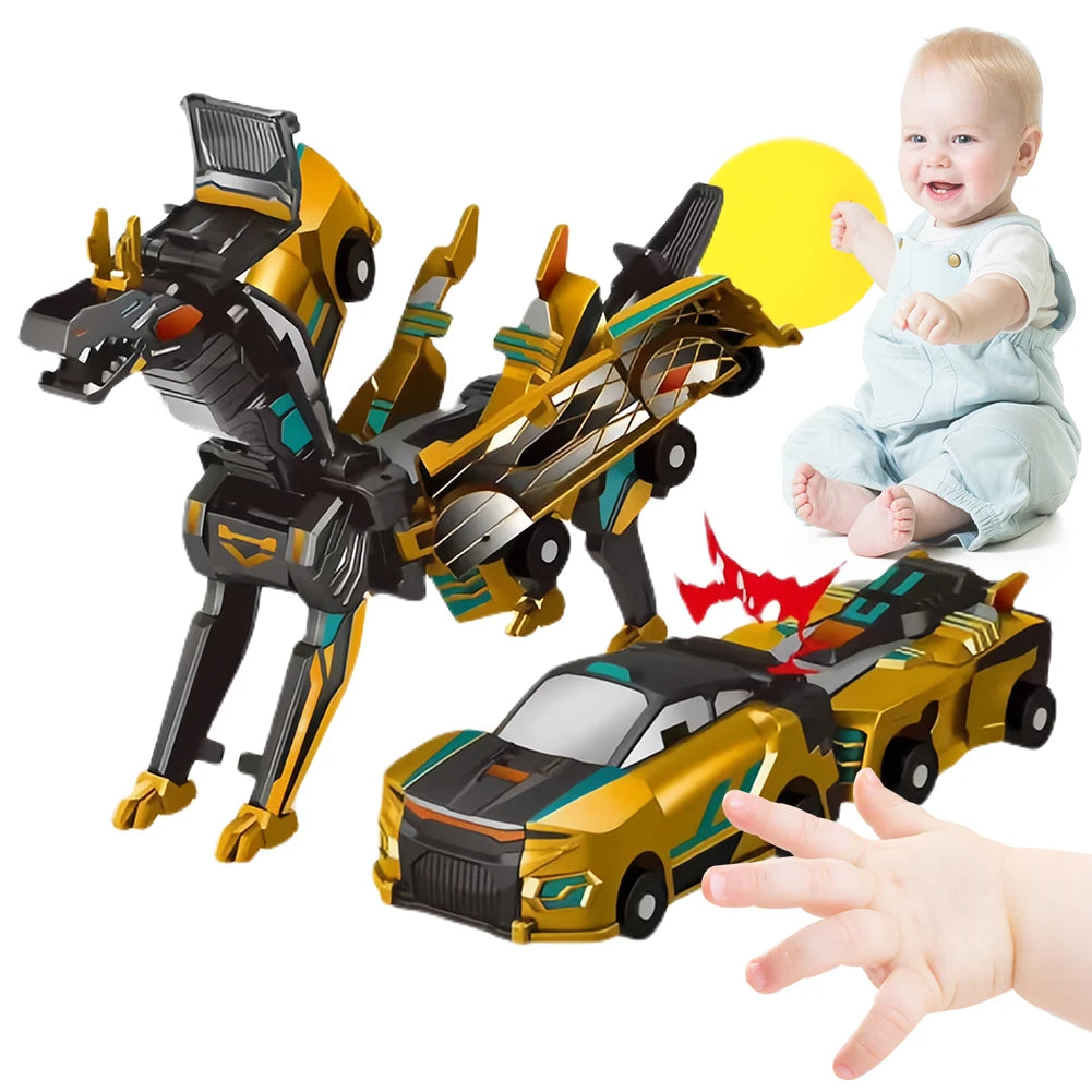 2 in 1 Transforming Unicorn Car Toy Magnetic Pegasus Unicorn Action Figure Vehicle