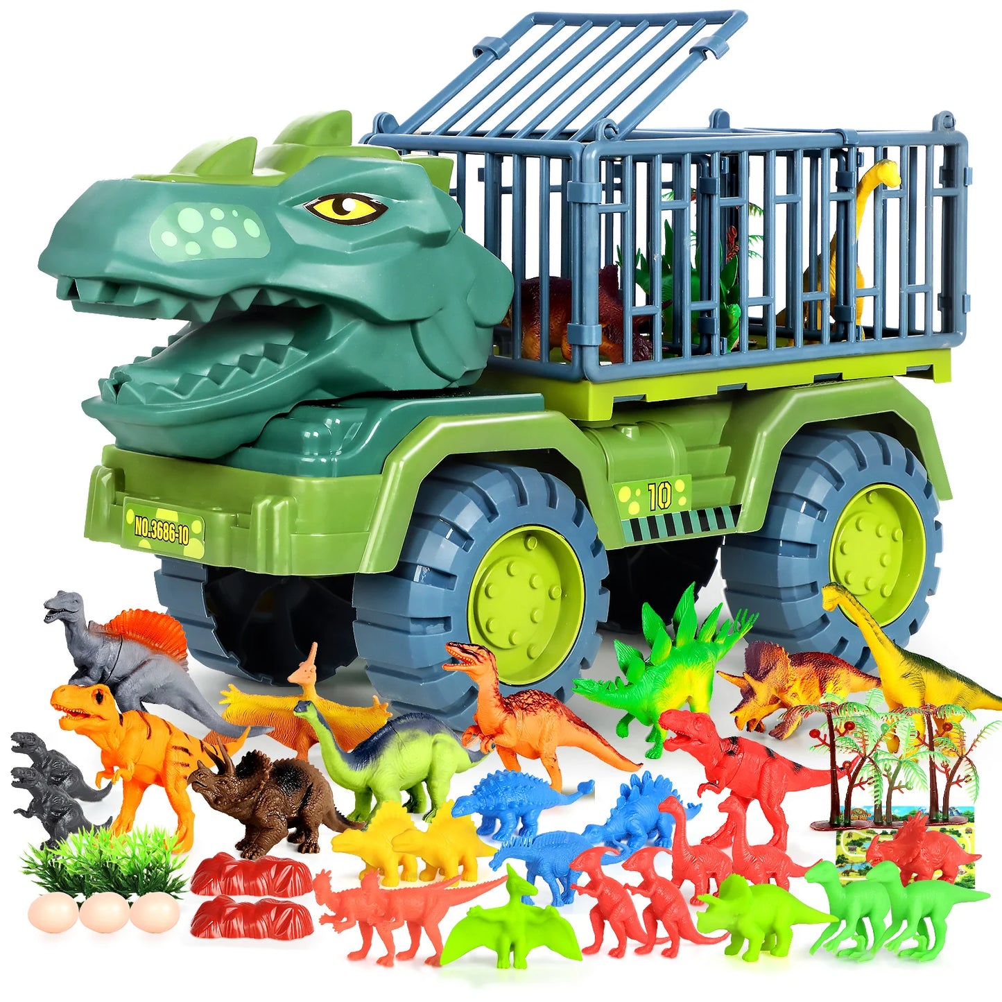 Boys Car Toys Dinosaur Truck Transport Carrier Vehicle Dino Model Tyrannosaurus Rex Game for Children Birthday Gifts