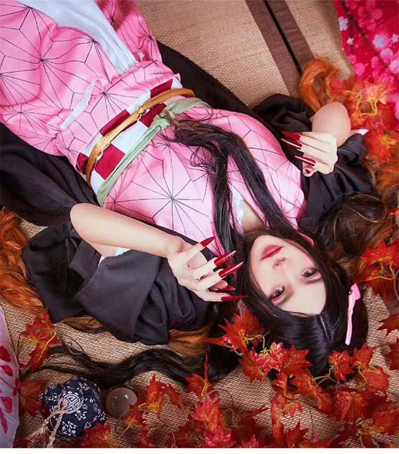 HMCNCN Demon Slayer Shinobu Cosplay Wig Costume Outfit