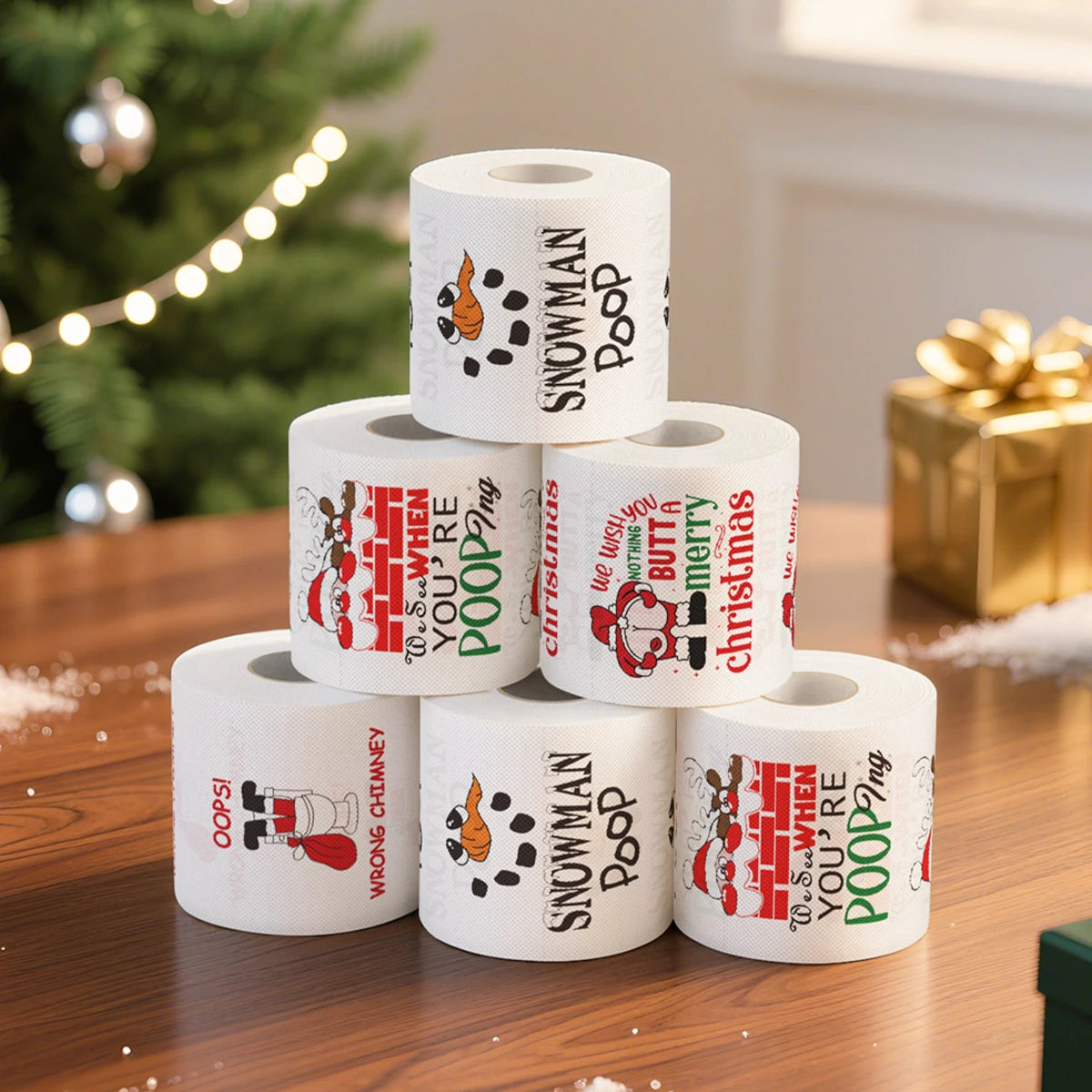 Christmas Toilet Paper Roll Xmas Decor Napkin Kit Set