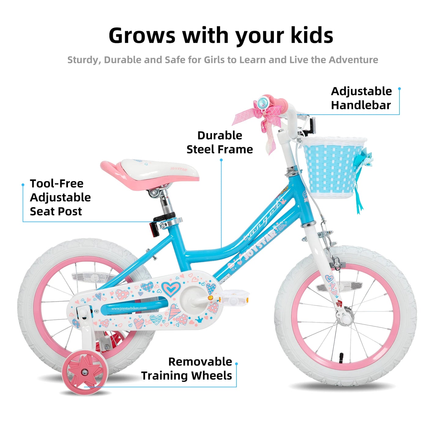 JOYSTAR Kids Bike with Training Wheels and Basket