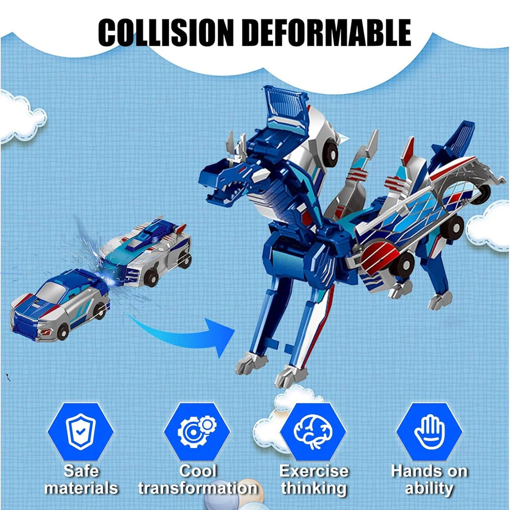 2 in 1 Transforming Unicorn Car Toy Magnetic Pegasus Unicorn Action Figure Vehicle