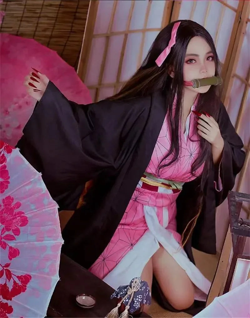 HMCNCN Demon Slayer Shinobu Cosplay Wig Costume Outfit