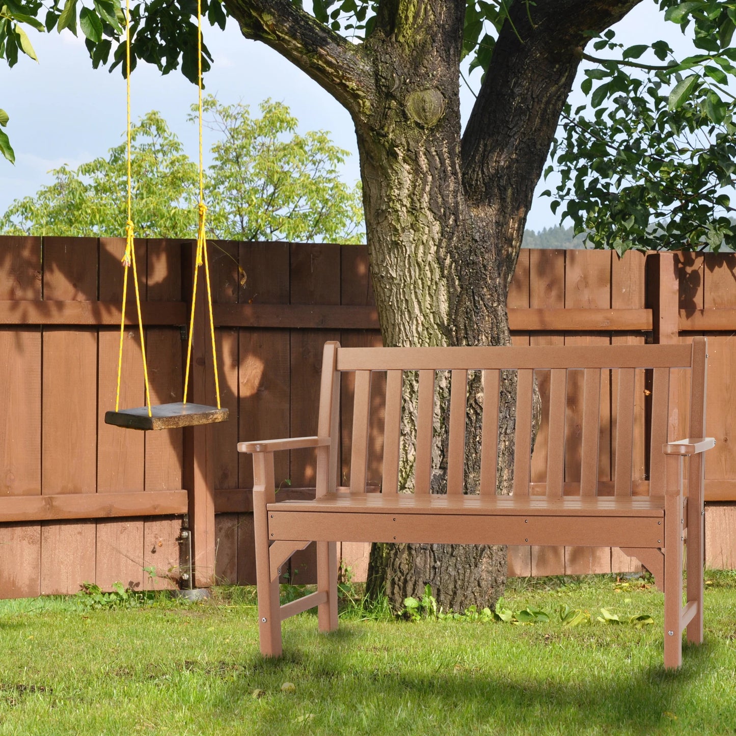 General Outdoor HDPE Bench Minimalist Modern Backrest