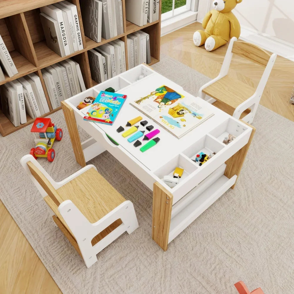 Hign-concerned Kids 2 In 1 Educational Table Chairs Set