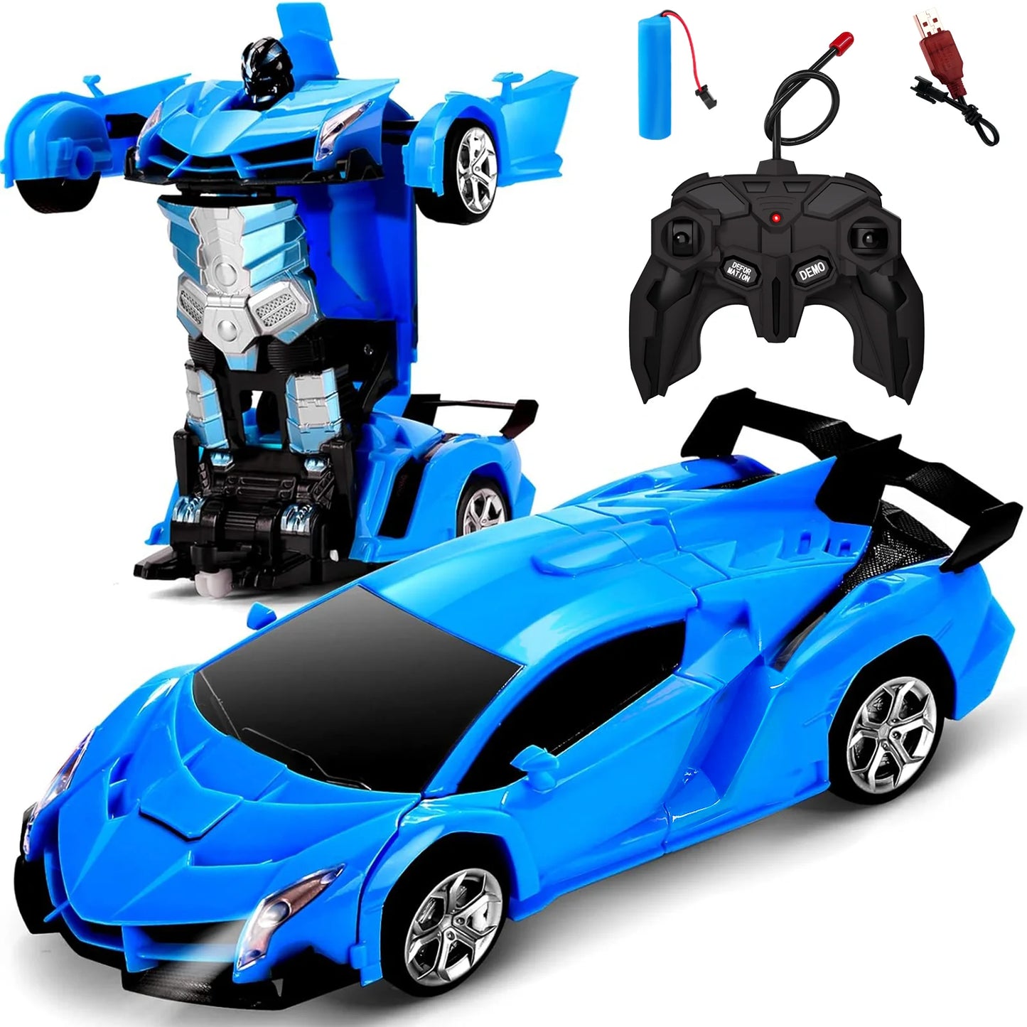 1:18 RC Car 2 In 1 Remote Control Transformation Car Robots 360 Degree Rotation Drift With LED Light Electric Racing Toy For Boys And Girls