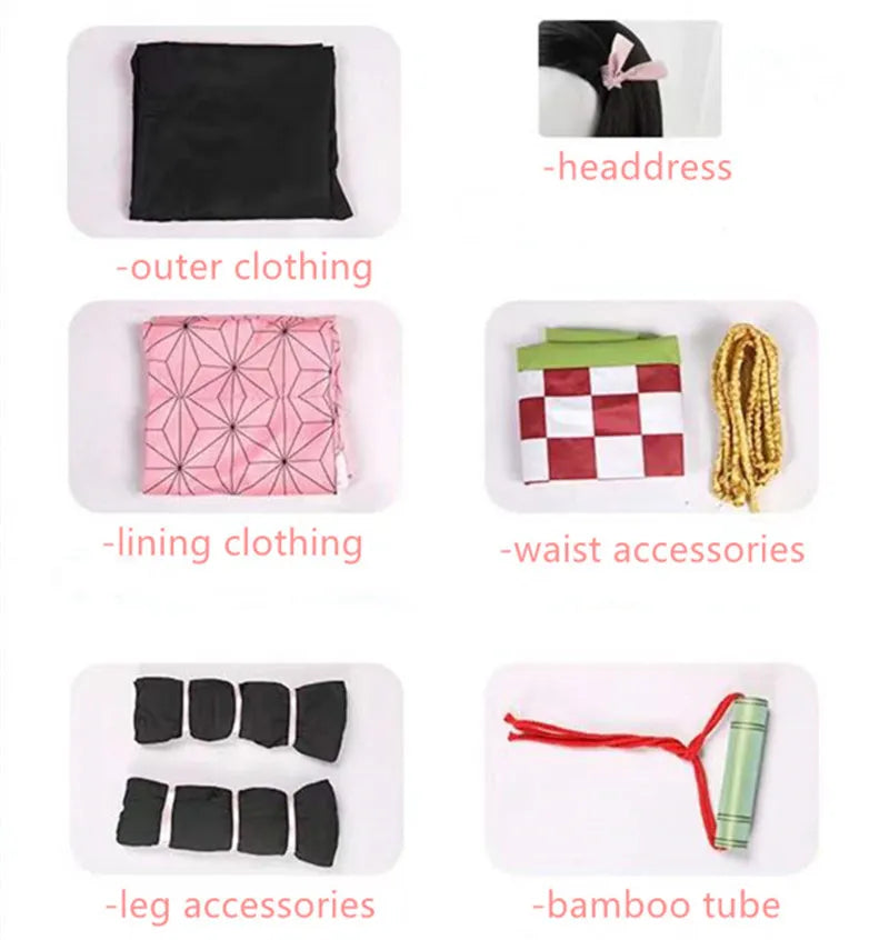 HMCNCN Demon Slayer Shinobu Cosplay Wig Costume Outfit