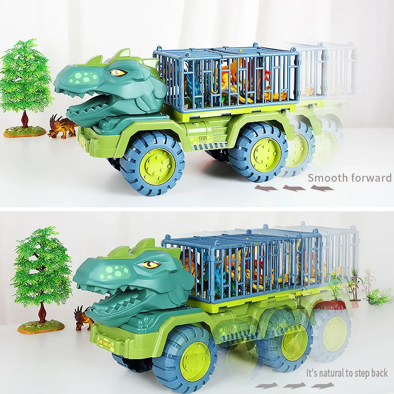 Boys Car Toys Dinosaur Truck Transport Carrier Vehicle Dino Model Tyrannosaurus Rex Game for Children Birthday Gifts