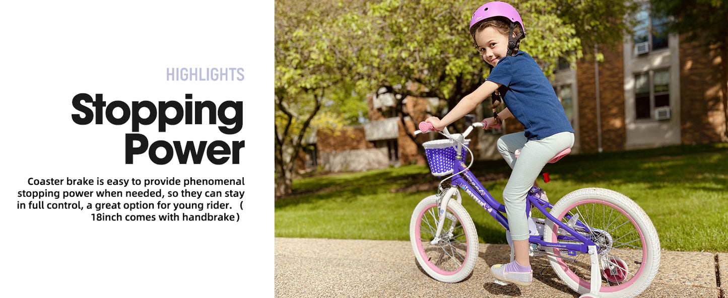 Joystar Angel Kids Bike With Training Wheels And Basket
